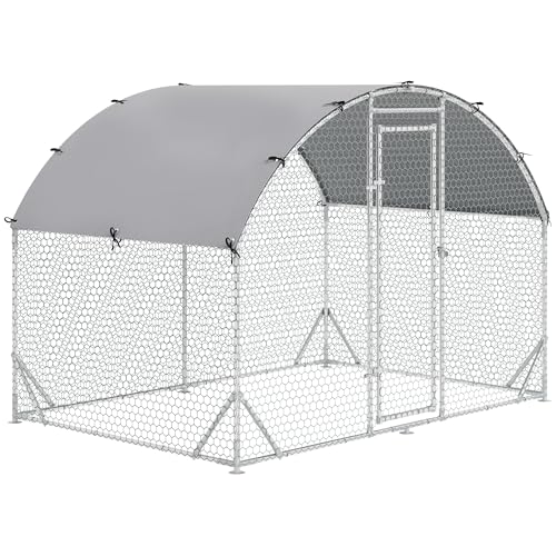 PawHut Hühnerstall Freilaufgehege aus Stahl, 280 x 190 x 197 cm Hühnerkäfig mit UV-beständiger Abdeckung, Tür, Hühnergehege für 4-6 Hühner, Kleintiere, Silber PawHut Hühnerstall Freilaufgehege aus Stahl, 280 x 190 x 197 cm Hühnerkäfig mit UV-beständiger Abdeckung, Tür, Hühnergehege für 4-6 Hühner, Kleintiere, Silber von PawHut