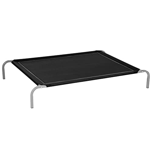 PawHut Hundebett / Katzenbett XXL, hoher Komfort, mit Ständer, Maße: 130 x 90 x 20 cm, Epoxidharz, mikroperforiert, Schwarz von PawHut