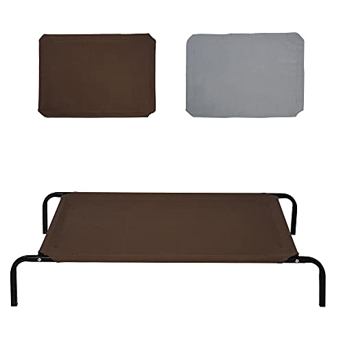 PawHut Hundebett Outdoor Hundeliege Erhöhtes Katzenbett Katzenliege Haustierbett Schlafplatz mit Ersatzbezug Metall, Oxford 110 x 68 x 20 cm von PawHut