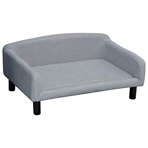 PawHut Hundesofa mit Weichem Bezug Haustiersofa mit Holzbeinen Hundebett 82 x 54 x 36 cm von PawHut