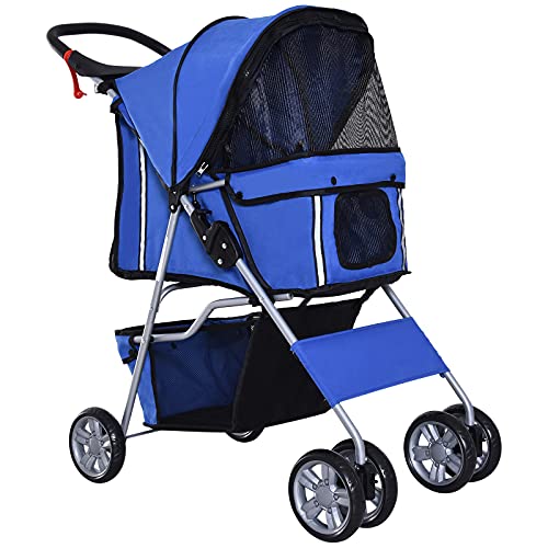 PawHut Hundewagen Hundebuggy Pet Hunde Buggy Stroller Jogger Anhänger Blau von PawHut