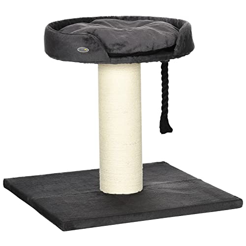 PawHut Stabiler Katzenbaum für große Katzen, XXL, Katzenkratzbaum mit Katzenbett, Kletterbaum, Kratzbaum mit Sisalsäule und Spielseil, Katzenmöbel, Spielbaum, Grau von PawHut