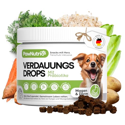 PawNutrio® - Verdauungs-Drops für Hunde unterstützend bei Gras und Kotfressen| Durchfall und Sodbrennen| mit Präbiotika | 100% natürliche Inhaltsstoffe | getreidefrei und ohne Zuckerzusatz von PawNutrio