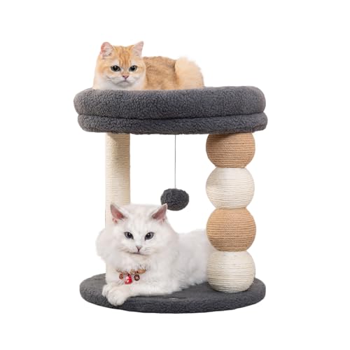 PawPalace Kratzbaum für Indoor-Katzen mit großer gemütlicher Plüsch-Katzen-Sitzstange, natürliche Sisal-Kratzbäume für Kätzchen und große Katzen von PawPalace