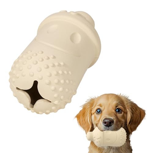 PawSailor Kauspielzeug für Leckerlis, Naturkautschuk, Bambusfaser, abbaubar, interaktiv, lustiges Spielzeug für kleine und mittelgroße Hunde, Welpenspielzeug zum Zahnen, Beige von PawSailor