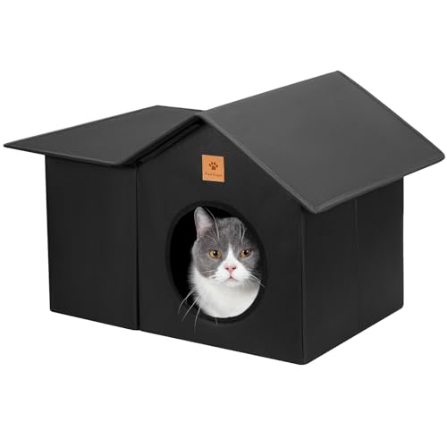 PawVogue Outdoor Katzenhaus Oxford Wasserdicht (Schwarz) von PawVogue