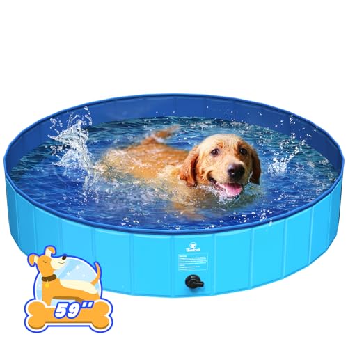 Pawaboo Faltbarer Hundepool Hundebad, Swimmingpool für Hunde, Harte Kratzfeste Haustier Pool für Welpen Katzen, Tragbar Planschbecken für Haustiere, Einfache Aufbewahrung, (150cm x 30cm, XL) von Pawaboo