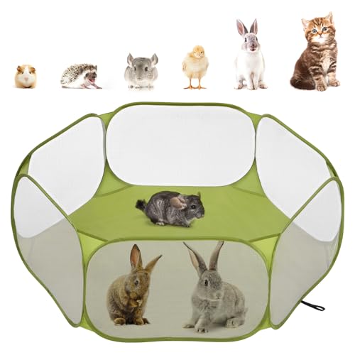 Pawaboo Kleintier-Laufstall, Wasserdichtes Kleintierkäfig-Zelt mit Starkem Stahldraht-Rahmen, Tragbarer Gartenzaun für Küken/Kätzchen/Welpen/Menschenschwein/Kaninchen/Hamster/Chinchillas, Avocadogrün Pawaboo Kleintier-Laufstall, Wasserdichtes Kleintierkäfig-Zelt mit Starkem Stahldraht-Rahmen, Tragbarer Gartenzaun für Küken/Kätzchen/Welpen/Menschenschwein/Kaninchen/Hamster/Chinchillas, Avocadogrün von Pawaboo