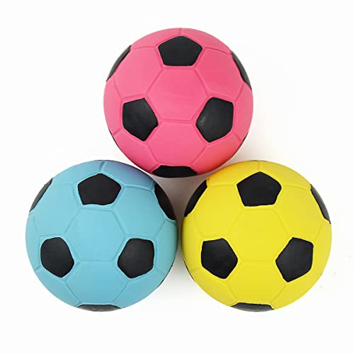 Pawdoer Quietschender Hundeball – weiches Latex-Gummi, quietschendes Hundespielzeug für kleine Hunde und Welpen, niedliches Quietschspielzeug zum Spielen, Apportieren, Fußball, Fußball von Pawdoer