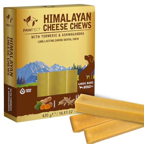 Pawfect Himalayan Cheese Dental Chew Bar mit Kurkuma und Ashwagandha (groß, 3 in einer Box) von Pawfect Foods