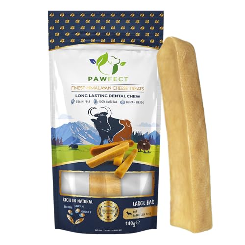 Himalayan Cheese Dental Chews - Original - Pouch of 1 Chew for Large Size Dogs (140g/4.94oz) - Pack of 3 (140g X 3 = 420g/14.81oz) von Pawfect Treats