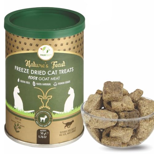 Pawfect Nature's Feast gefriergetrocknete 100% Ziegenfleisch Leckerli für Katzen von Pawfect Treats