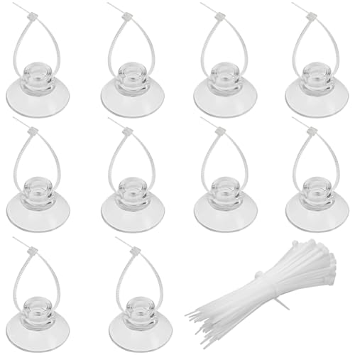 Pawfly 10 Pack Aquarium Saugnäpfe und 20 Stück verstellbare Reißverschlüsse Kabel Set Fish Tank Tools für Bindung Moos Holding Airline Tubing Dekorationen Shrimp Nests und Reptilien Hängematten von Pawfly