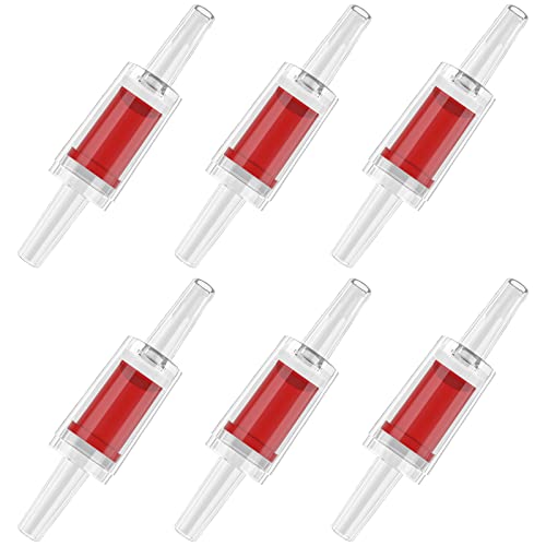 Pawfly 6 PCS Rückschlagventil Aquarium rot Kunststoff Einweg-Rückschlagventile Pumpenschutz für Standard 0,5cm Airline Schläuche Fischbecken Zubehör von Pawfly