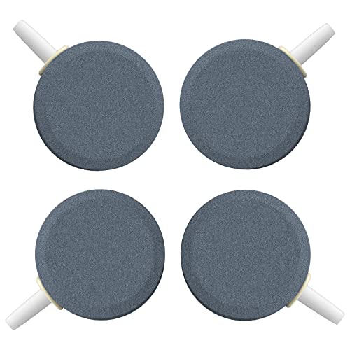 Pawfly Aquarium 4 cm Luftstein Nano Bubble Stone Disc Diffusor Release Tool für Luftpumpen Fischbecken Leise Super-High Tiny Bubbles kleine Teiche sprudelstein für Aquarium und Hydroponic,4 Pack von Pawfly