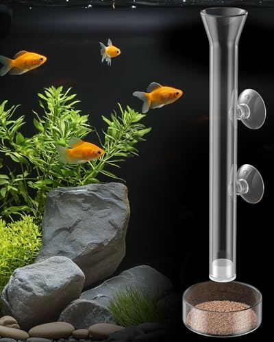 Pawfly Aquarium Fisch Garnelen Feeding Dish Set Klarglas Fisch Feeding Tube mit Feeding Bowl Garnelen Feeder Tube mit Garnelen Feeding Dish Tray Fish Tank Feeding Supplies mit 2 Saugnäpfe von Pawfly