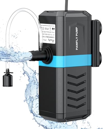 Pawfly Aquarium Innenfilter für 190-455 L Aquarien Verstellbarer Aquarienfilter mit 35 L/min leistungsstarker Wasserpumpe Ultraleiser Tauchfilter für Süßwasser Salzwasser Teichfilterung von Pawfly