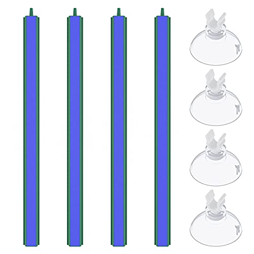 Pawfly Aquarium Luftstein Bar Bubbler 30 cm lang Bubble Release Tool mit 4 Saugnäpfen quadratischen Sauerstoff Diffusor für Luftpumpe Fisch Tank Teich und DWC Reservoir, 4 Pack von Pawfly