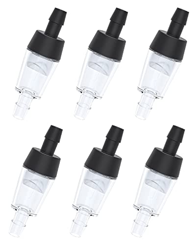 Pawfly Rückschlagventil Aquarium für Gängige Luftpumpen Schwarze Kunststoff-Rückschlagventile Pumpenschutz für Standard 4-6 mm Airline Schläuche Aquarium Zubehör für Belüftung Setup, 6er Pack von Pawfly