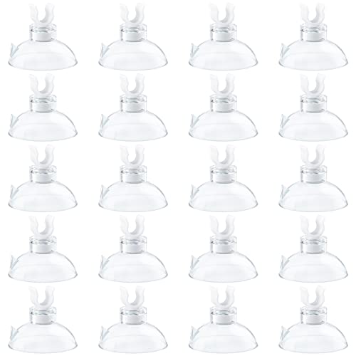 Pawfly Saugnäpfe Aquarium Clips für Standard 0,5 cm ID Airline-Schläuche Klarer Luftschlauch Halter Klemme Zubehör Saugnapf Aquarium für Fisch Tank Belüftung Setup, 20 Pack von Pawfly