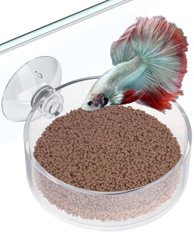 Pawfly Garnelenfutterschale mit Saugnapf, klare Acryl Aquarium Garnelenfutterschale, kleine runde Fischbecken Futterschale, Fischfutterschale für Süß- und Salzwasserbecken von Pawfly