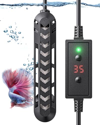 Pawfly Unterwasser-Aquarienheizung 25 W Betta-Fischbecken-Heizung Einstellbarer elektronischer Heizstab mit Thermostat Überhitzungsschutz und Schutzhülle für Aquarien bis 40 L von Pawfly