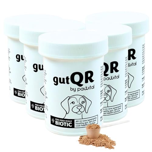 Pawital gutQR | Advanced Gut Health Supplement für Hunde | Klinisch erprobte Präbiotika, Probiotika, Postbiotika | Unterstützt Verdauung, Immunität & Hautgesundheit | Darmpulver (360 Messlöffel) von Pawital