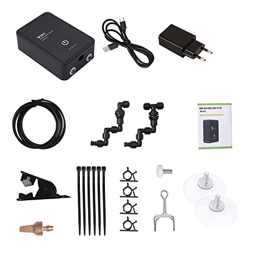 Pawlickio Wifi Smart Reptile Luftbefeuchter Timer Automatischer Regenwald-SprüHsystem Kit Sprinklersteuerung BewäSserungsset EU-Stecker von Pawlickio