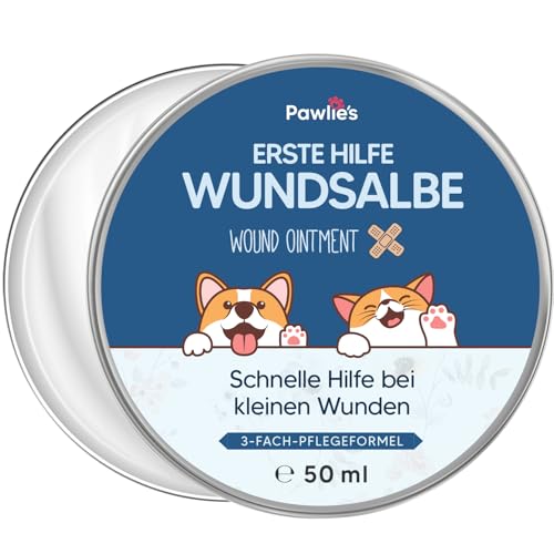 Pawlie's Wundsalbe für Hunde & Katzen (50ml) – Salbe für Hunde mit natürlichen Inhaltsstoffen – Wundsalbe für Katzen – Analdrüsen Salbe Hund – Silberspray Alternative von Pawlie's