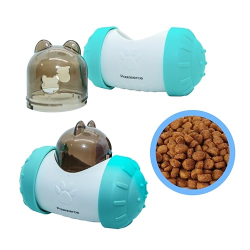 Haustiere, Hund, Katze, automatischer Futter-Leckspender Interaktiver Slow Feeder Tumbler für Haustiere IQ-Training, Geschenk, Spielzeug (Blaugrün) von Pawmerce