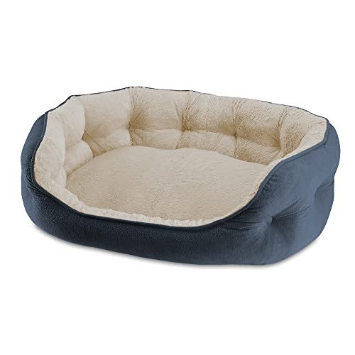 Paws & Claws Arlee Cozy Oval Round Cuddler Pet Dog Bed - Memory Foam - Assembled USA Medium/Large, Blue von Paws and Claws