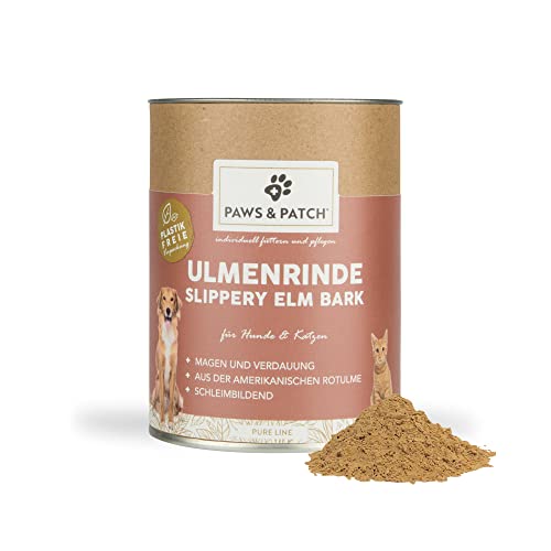 Paws&Patch amerikanisches ULMENRINDE Pulver für Hunde & Katzen 100g plastikfrei I Slippery Elm Bark I 100% natürlich für Magen & Darm I Anwendung als Sirup von Paws & Patch