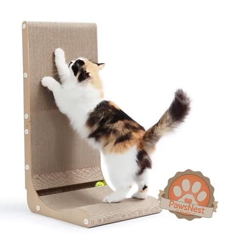 Paws Nest Kratzbaum für Katzen, 27,5 Zoll, L-förmiger Kratzbaum, umweltfreundlich, für Indoor-Katzen, inklusive Ballspielzeug & Premium-Katzenminze, ungiftig, einfache Montage von PawsNest