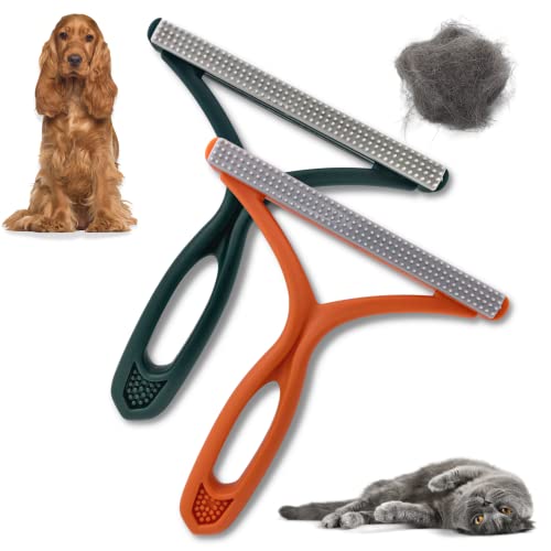 PawsOnly Wiederverwendbarer Tragbarer Fusselentferner | Tierhaarentferner Bürste für Teppich Sofa | Katzenhaarentferner | Hundehaare Entfernen | Fusselbürste Tierhaare Pet Hair Remover (Orange + Grün) von PawsOnly