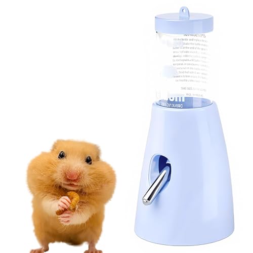 Hamster-Wasserflaschen-Futterstation mit Ständer, Trinkspender, Futterspender (blau) von Pawsayes