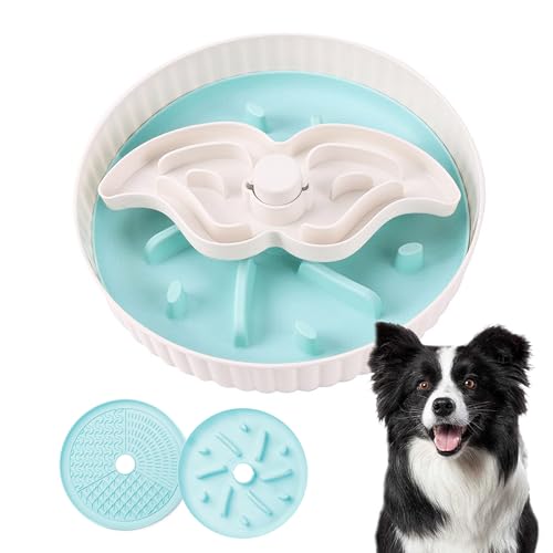 Pawsayes Slow Feeder Hundenäpfe, Anti-Ersticken Großes Puzzle Slow Feeder Food Dog Bowl mit Zwei Fütterungsmatten, Rutschfester Spaß Langsames Fressen Trocken- und Nassfutter Hunde Geschirr für von Pawsayes