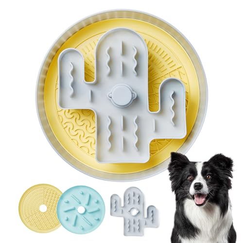 Removable Combination Slow Feeder Dog Bowl(Yellow Licking Mat) von Pawsayes