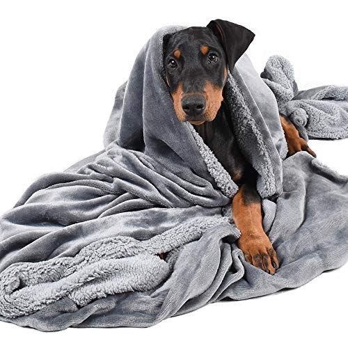 Fleece Haustierdecke Flauschig Waschbar Sherpa Plüsch Kuscheldecke Hundebett für Hunde Welpen Katzen,152x127 cm von Pawsee