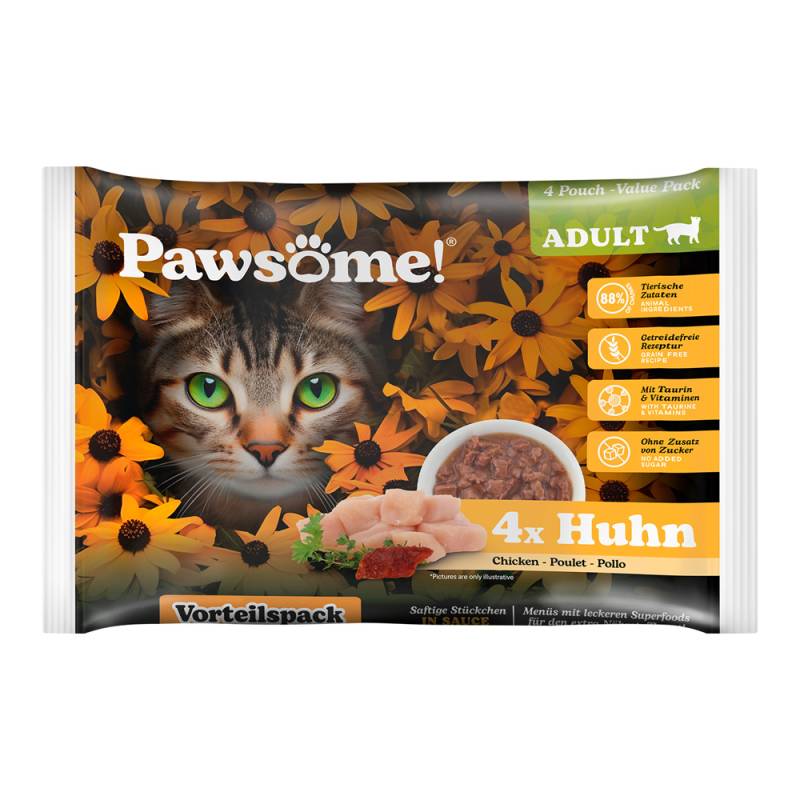 Pawsome Adult Cat 4 x 85 g - Huhn von Pawsome