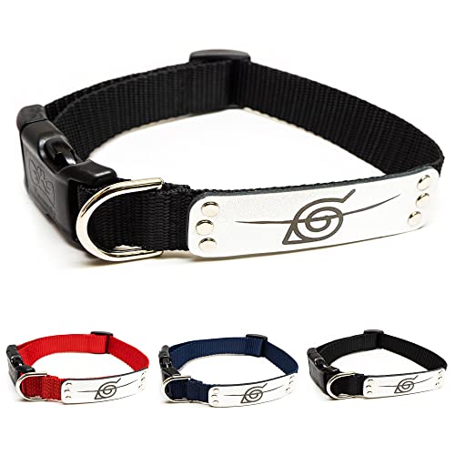 Naruto Hundehalsband für Große Hunde, Mittel, XS/Kleine Welpenhalsbänder,Offiziell lizenziertes Naruto Shippuden Hidden Leaf Village Anime Hundehalsband, Schwarzer Schurke, SM von Pawsonify