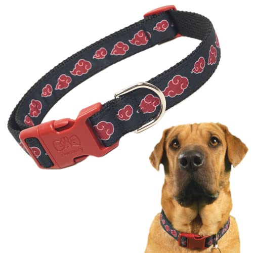 Naruto Hundehalsband für große Hunde, mittelgroß, XS/kleine Welpenhalsbänder,Naruto Akatsuki Umhang inspiriert, verstellbares Haustierhalsband für Hunde Akatsuki Kostüm Itachi (Large) von Pawsonify