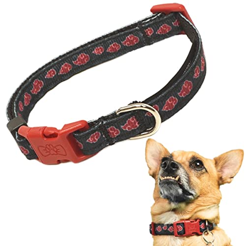 Naruto Hundehalsband für große Hunde, mittelgroß, XS/kleine Welpenhalsbänder,Naruto Akatsuki Umhang inspiriert, verstellbares Haustierhalsband für Hunde Akatsuki Kostüm Itachi (XS) von Pawsonify