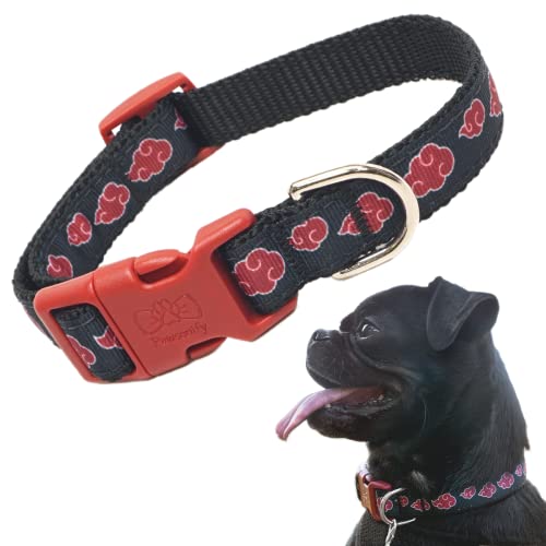 Naruto Hundehalsband für große Hunde, mittelgroß, XS/kleine Welpenhalsbänder,Naruto Akatsuki Umhang inspiriert, verstellbares Haustierhalsband für Hunde Akatsuki Kostüm Itachi (klein) von Pawsonify