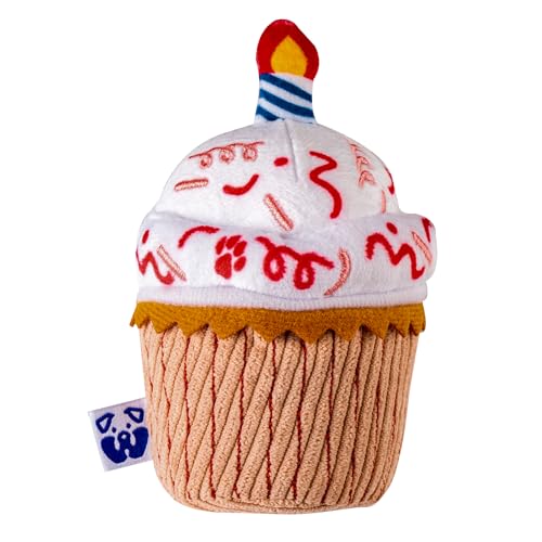 PAWTY Cupcake Plüsch Hundespielzeug - Niedliches Einzigartiges Hund Parodie Spielzeug mit Quietscher - Geschenk für Welpen Geburtstag - Kauspielzeug für kleine bis mittelgroße Hunde - Premium Qualität von Pawty Dog Toys