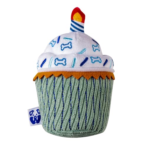 PAWTY Cupcake Plüsch Hundespielzeug - Niedliches Einzigartiges Hund Parodie Spielzeug mit Quietscher - Geschenk für Welpen Geburtstag - Kauspielzeug für kleine bis mittelgroße Hunde - Premium Qualität von Pawty Dog Toys