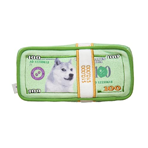 PAWTY Dog Toys,Cash is King Hundespielzeug,Geld Plüsch Niedlich Einzigartiges Parodie Spielzeug mit Quietscher,Zehntausend Dollar,Lustiges Geburtstagsgeschenk Kleine Mittlere Hunde von Pawty Dog Toys