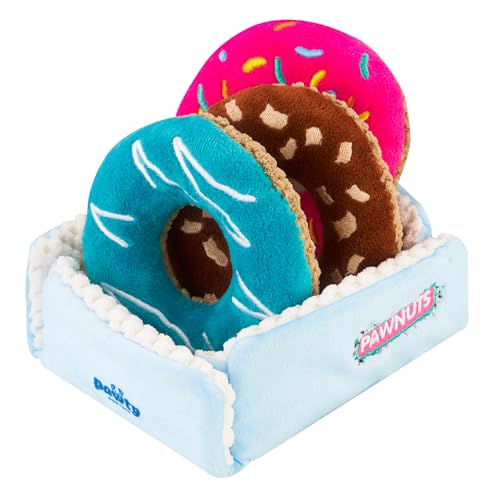 Pawty Dog Toys - Donut-Box Interaktives Spielzeug - Interaktives Plüsch-Parodie in Lebensmittelform - Apportieren Sie süßes Kauspielzeug - niedliche Hundegeschenke für Lieblingshund Geburtstag von Pawty Dog Toys