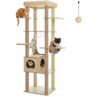 Pawz Road PWAZ Road Kratzbaum für große Katzen, 181 cm hoch, mit Acryl-Hängematte, Multi-Stufe Holz Katzenbaum mit großer Katzenhöhle, Kratzsäule & Kratzpad, Beige Pawz Road PWAZ Road Kratzbaum für große Katzen, 181 cm hoch, mit Acryl-Hängematte, Multi-Stufe Holz Katzenbaum mit großer Katzenhöhle, Kratzsäule & Kratzpad, Beige von Pawz Road