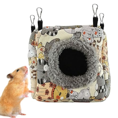 Paxikaka Warmes Hängebett für Hamster, Höhlenform, Baumwolle, geeignet für Kleintiere, Hamster, Ratten, Maus, Rennmäuse, Zuckergleiter, Eichhörnchen, Papageien usw (S) von Paxikaka