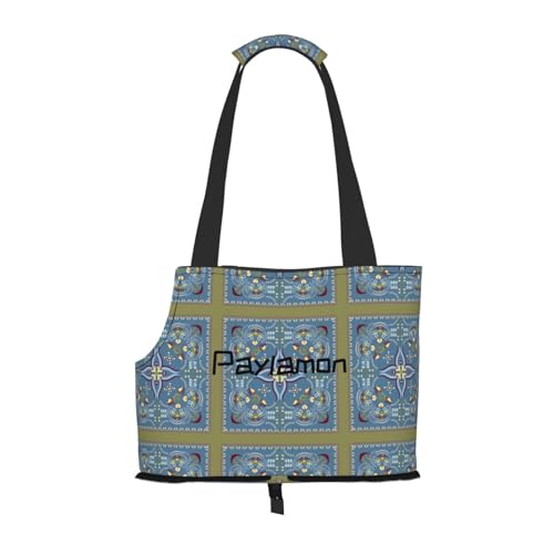 Paylamon Kompatibel mit Haustier tragbare faltbare Umhängetasche, Welpe Outdoor tragbare Haustiertasche, Flugreise Haustier Tragetasche, ethnischer Stil Floral Fliesendruck von Paylamon